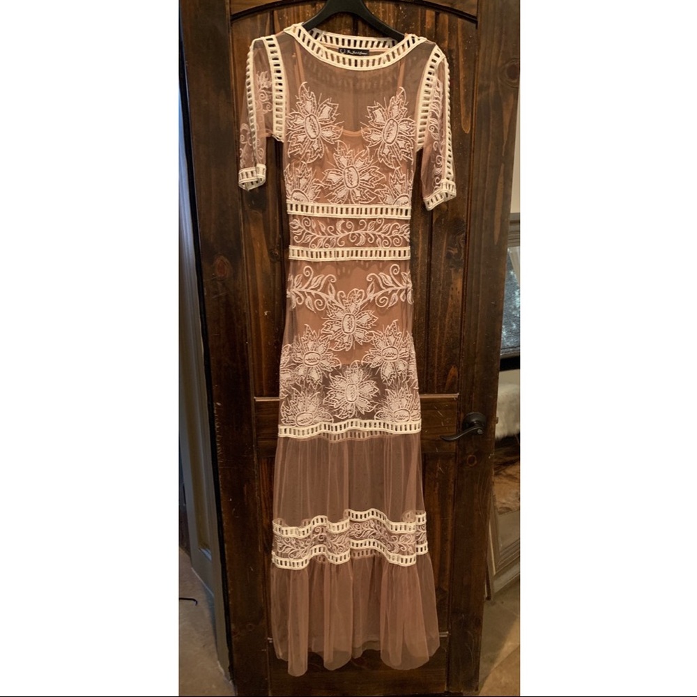 For Love and Lemons White Embroidered Maxi dress